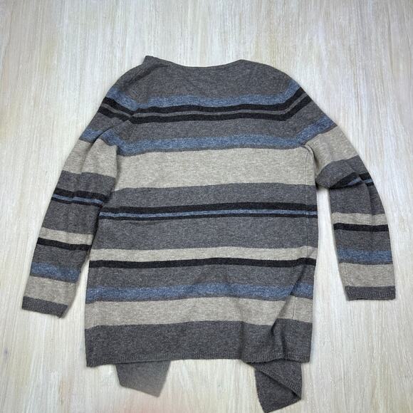 II Two Sisters Striped Waterfall Draped Lagenlook Open Cardigan Sweater Large - Picture 7 of 14